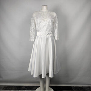 Bettie Page Heart Of Haute White Lace Fit & Flare Dress Size L